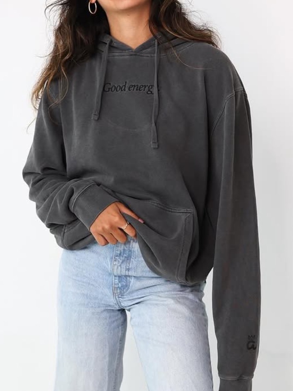 Good Energy Charcoal Hoodie Sweatshirt - Women's Cozy Pullover